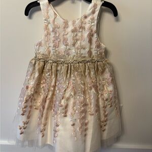 American Princess Cream and Gold Floral Dress